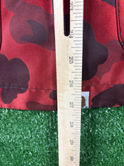 Bape Red Color Camo Padded Chinese Jacket Size Small