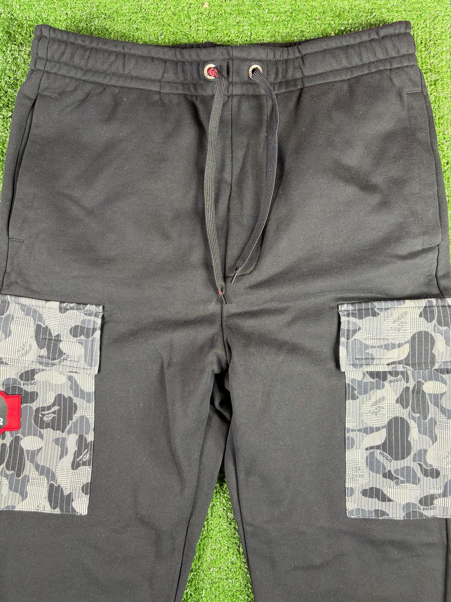 BAPE x Hugo Boss Camo Black Cargo Sweatpants Size XL
