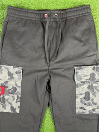 BAPE x Hugo Boss Camo Black Cargo Sweatpants Size XL