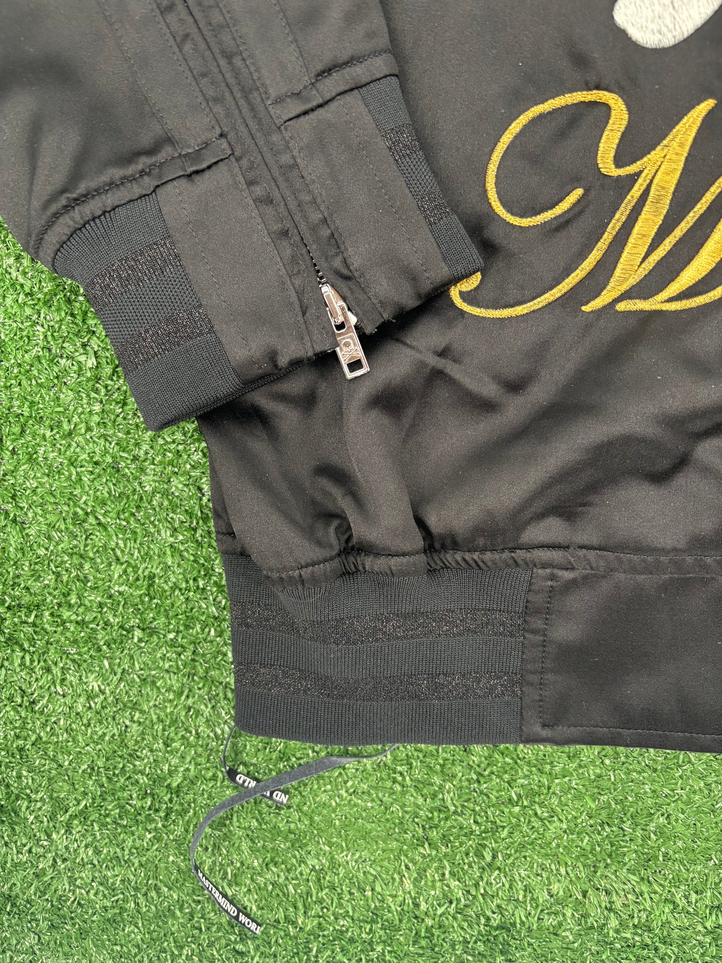 Mastermind World Black Silk Bomber Jacket Size Large (MSRP: $4,900)