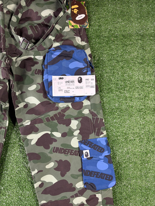Bape X Undefeated Multi-Pouch Camo Cargo Pants XL
