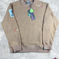 BAPE PolarTech Wide Fit Beige Crewneck Size Large