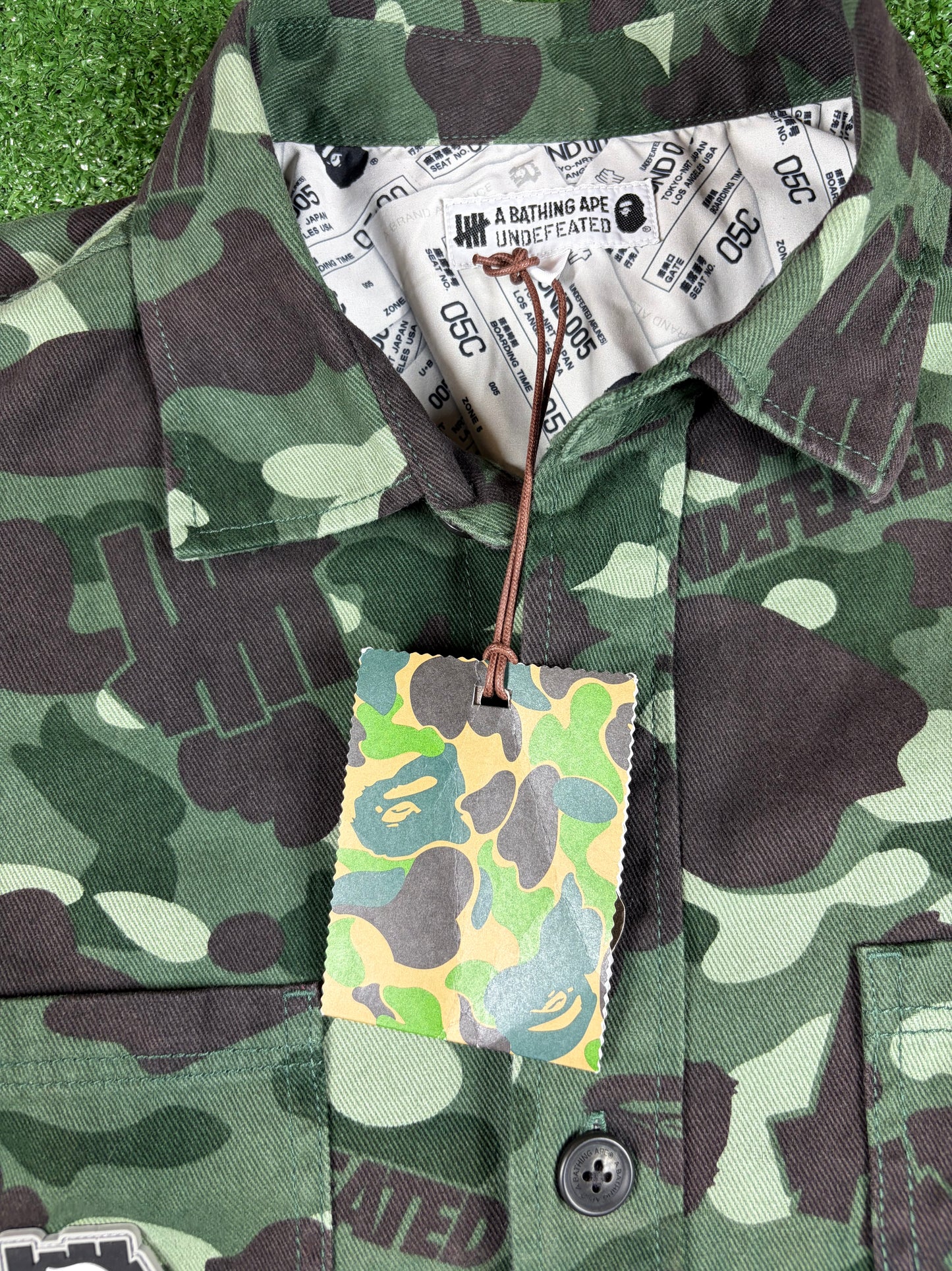 BAPE X Undefeated Color Camo Flannel Jacket Size XL