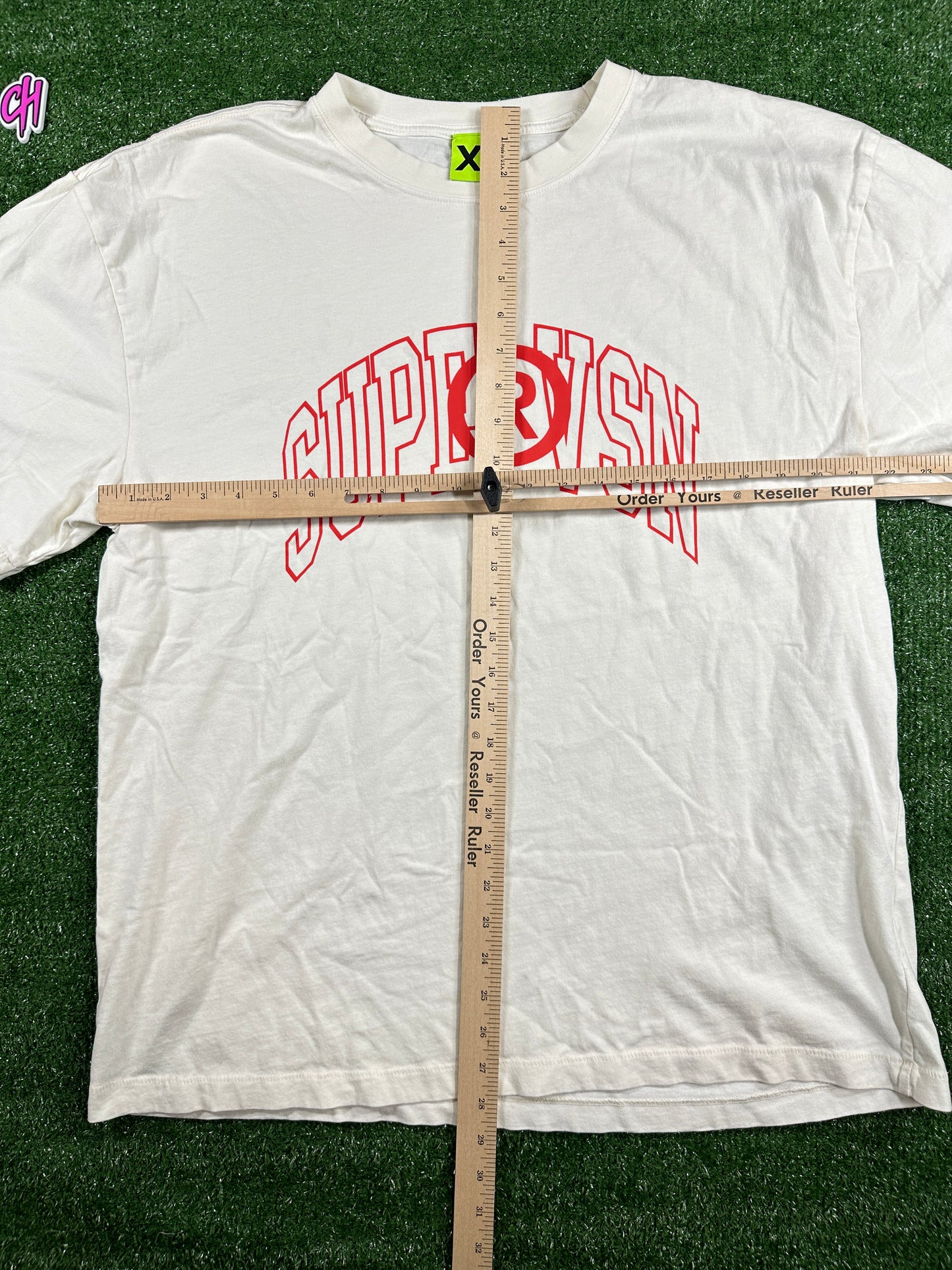 Supervsn White 'Arch Logo' Men's T-Shirt (USED) - Size XL