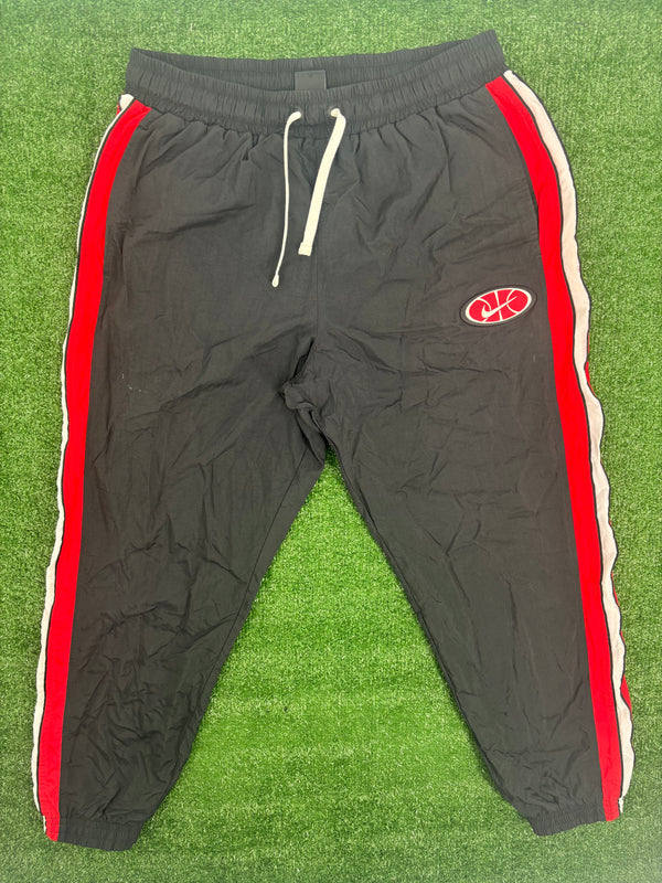 Vintage Nike Basketball Logo Striped Black/Red Windbreaker Pants Size Large