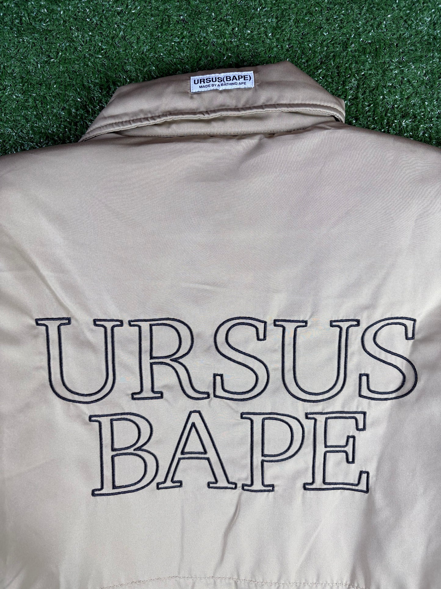BAPE X Ursus Beige Puffer Blouson Jacket Size Large