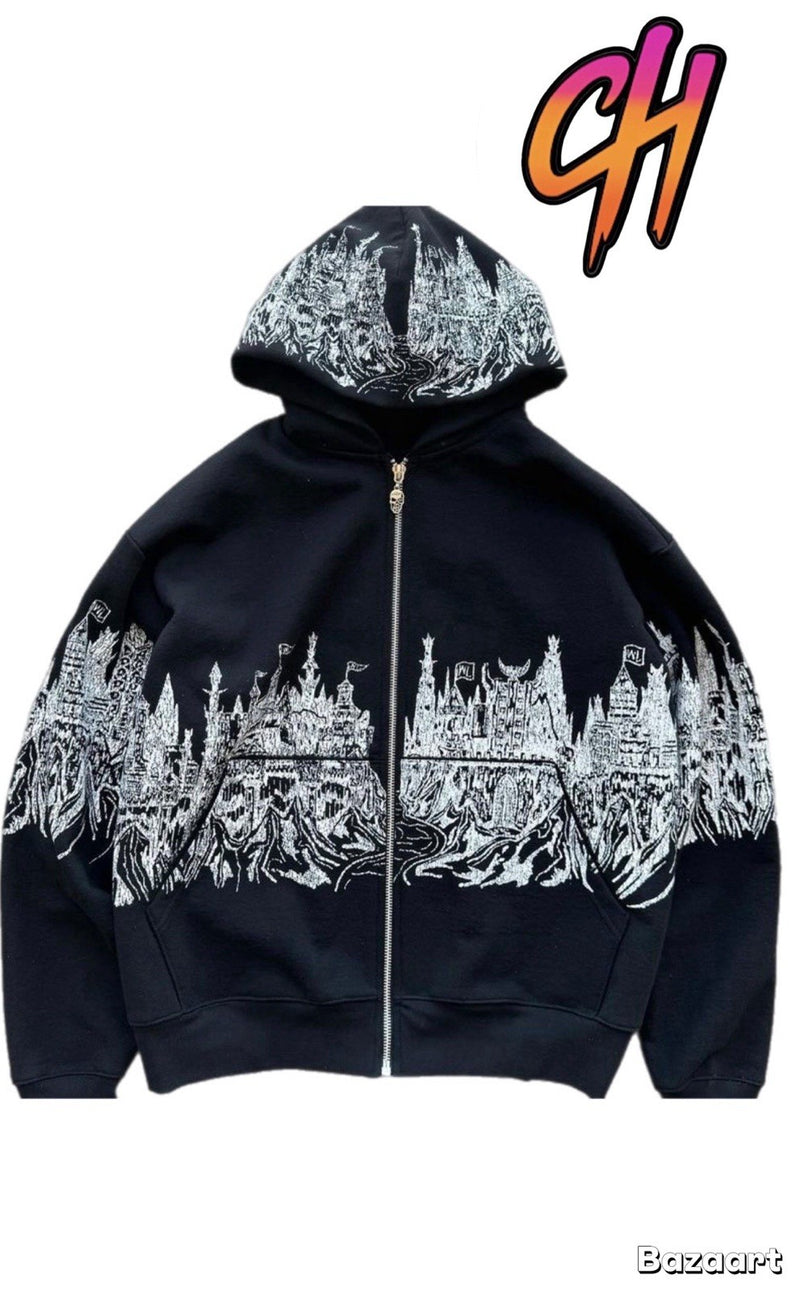 NEW Warren Lotas ‘Kingdom Castle’ Zip Up Jacket Size Medium