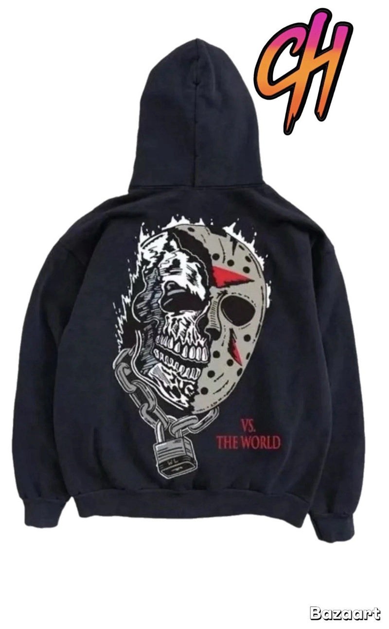NEW Warren Lotas ‘Big Sports Mask’ Pullover Black Hoodie