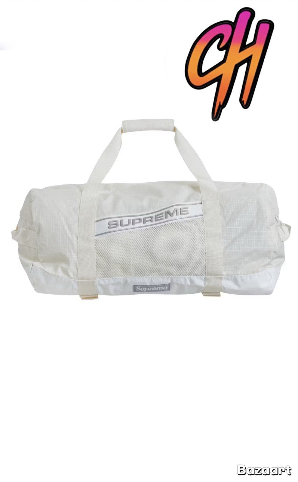 Supreme 3D Logo Duffle Bag FW23 White 100% Authentic