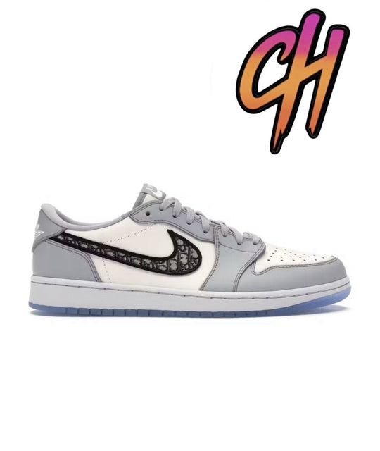 Size 9.5 - Dior x Air Jordan 1 Low Gray