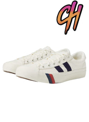 Pro-Keds Royal Plus Lace Up White Navy Canvas Shoes Sneaker