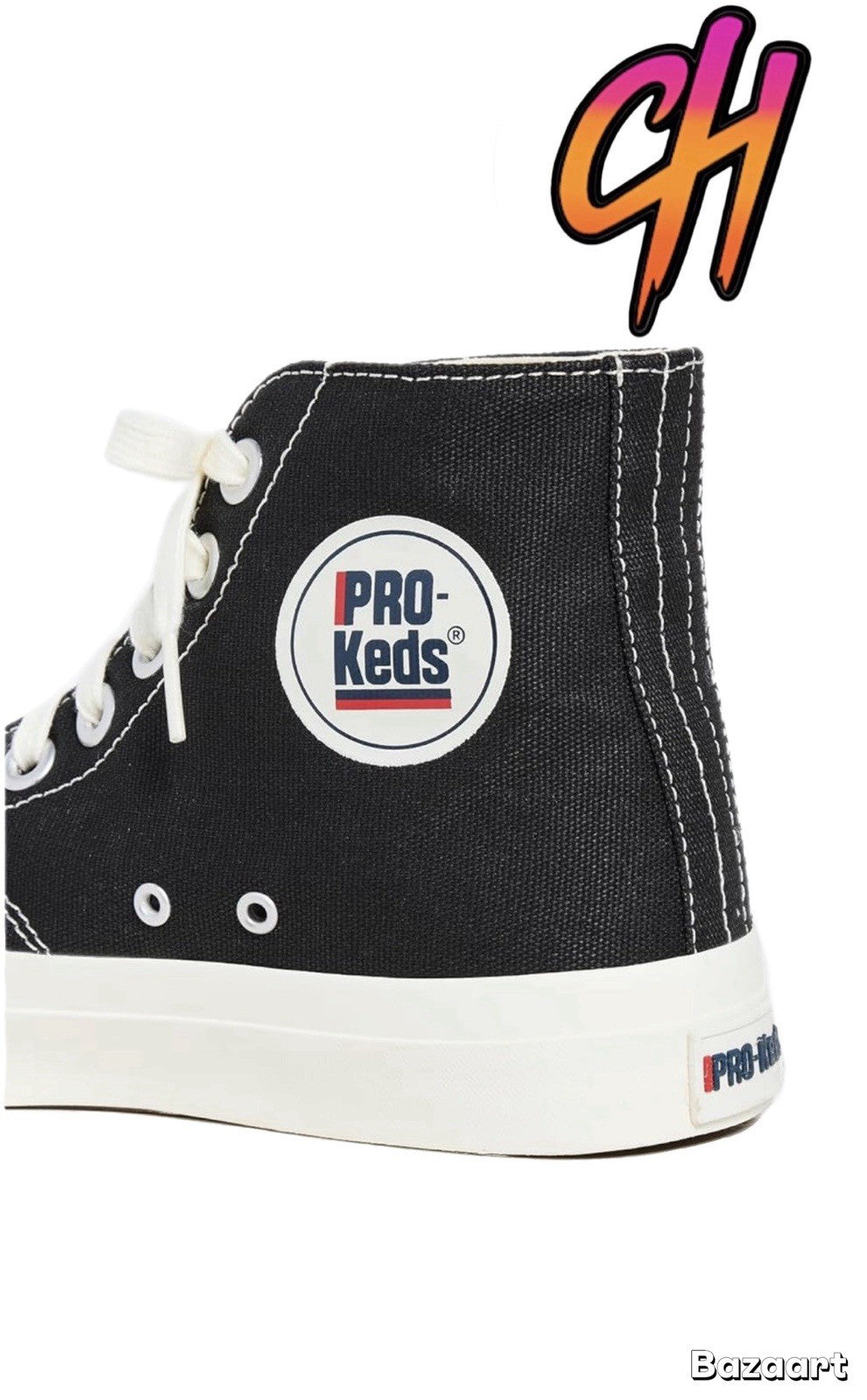 Pro-Keds Royal Hi Lace Up Black Canvas Shoes Sneaker