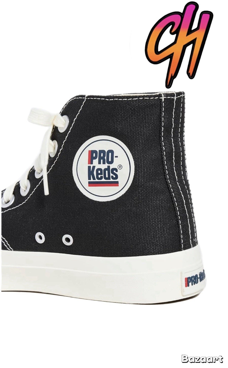 Pro-Keds Royal Hi Lace Up Black Canvas Shoes Sneaker