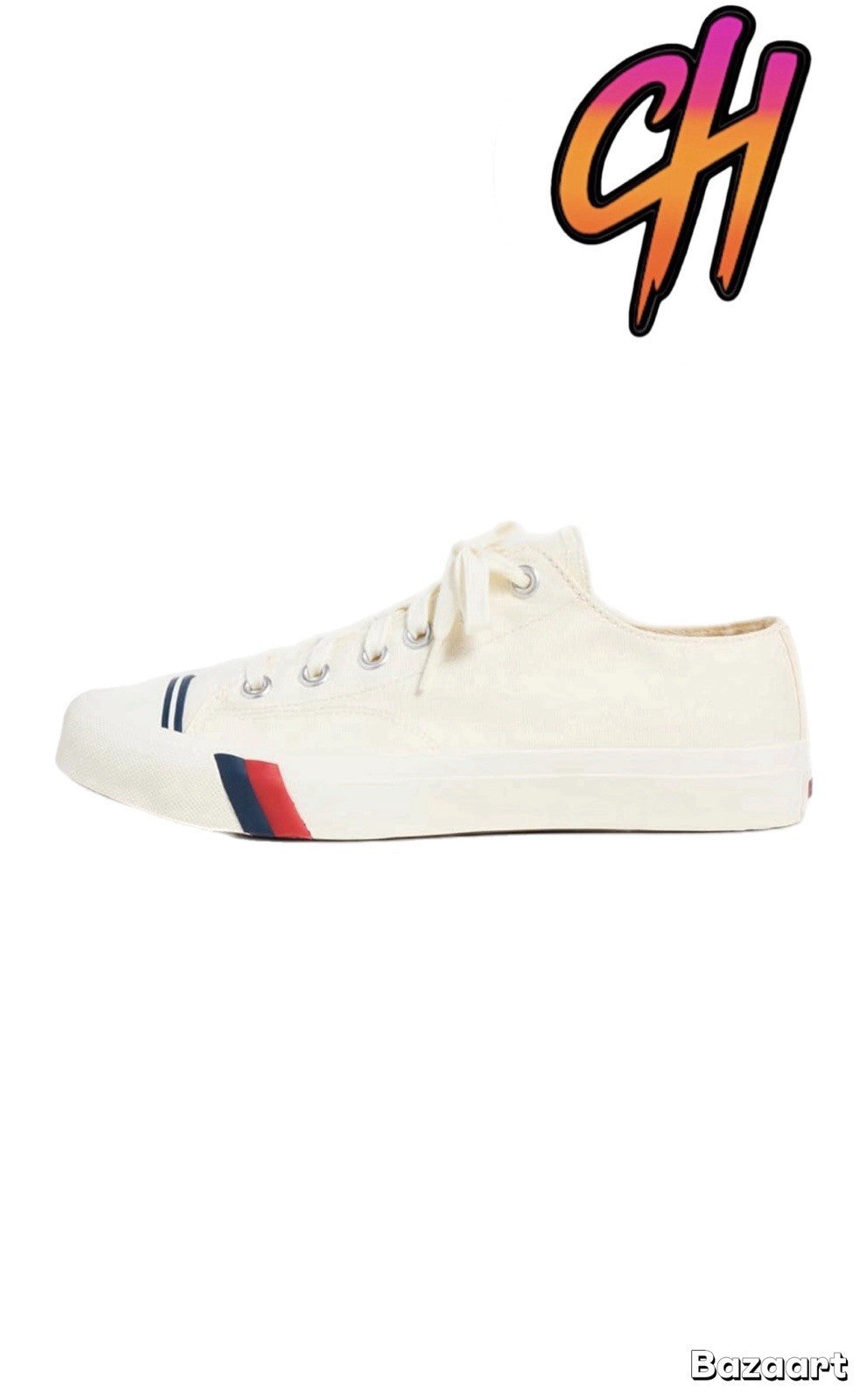 Pro-Keds Royal Lo Lace Up White Canvas Shoes Sneaker