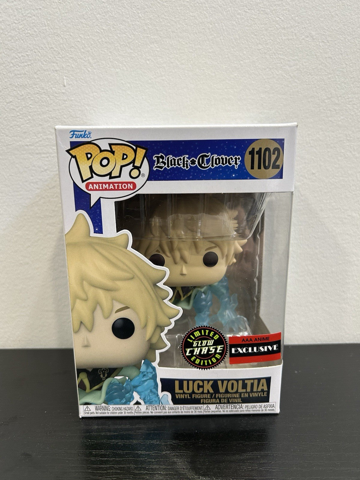 Funko Pop! Animation: Black Clover - Luck Voltia #1102 LE Glow Chase AAA Excl.