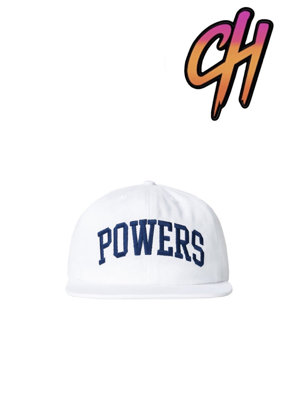 Powers Supply 6 Panel Hat White Navy