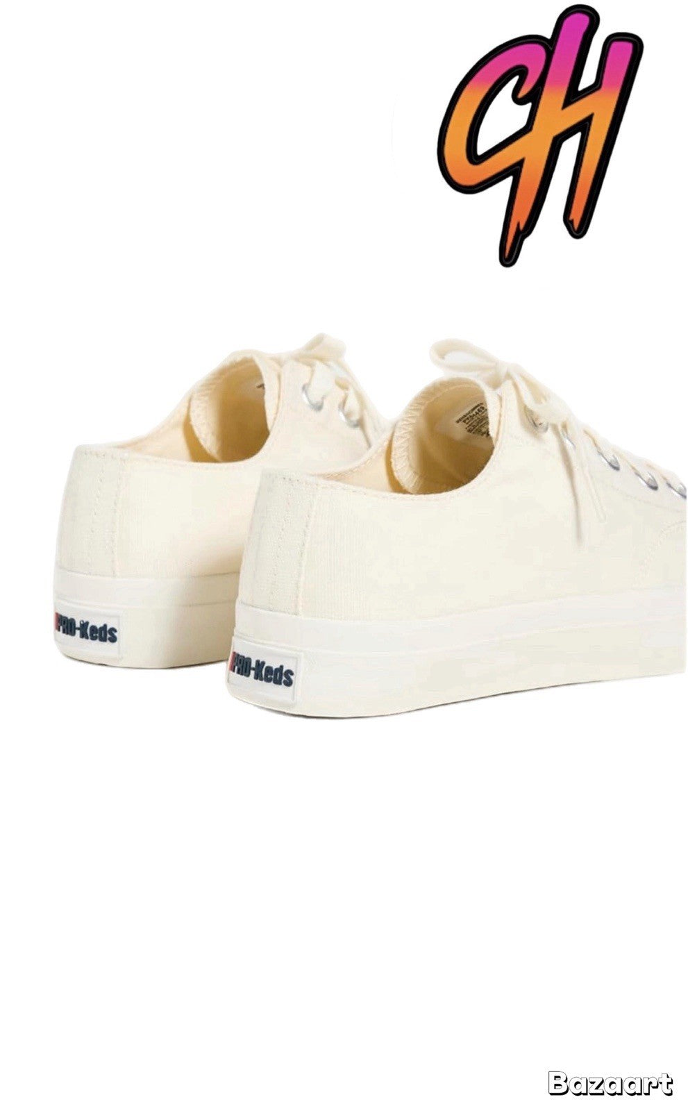 Pro-Keds Royal Lo Lace Up White Canvas Shoes Sneaker