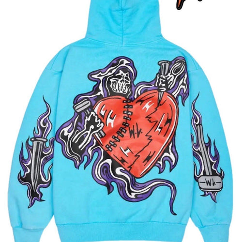 Warren Lotas ‘Broken Heart Reaper’ Pullover Hoodie Baby Blue