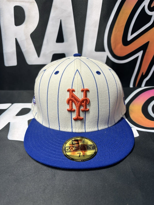 New Era MLB New York Mets Pinstripes 2000 Subway Series Fitted Hat Size 7 5/8