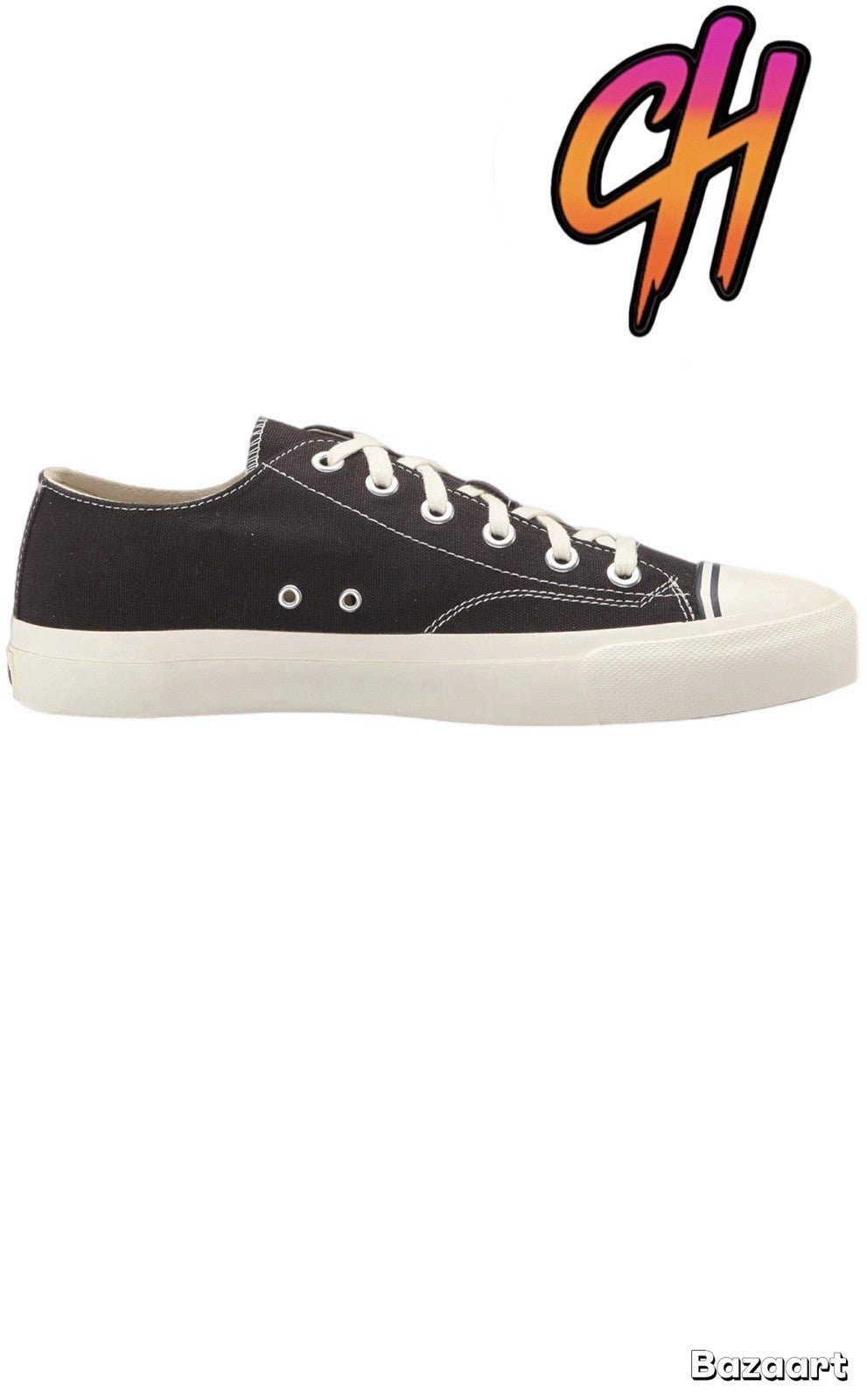 Pro-Keds Royal Lo Lace Up Black Canvas Shoes Sneaker