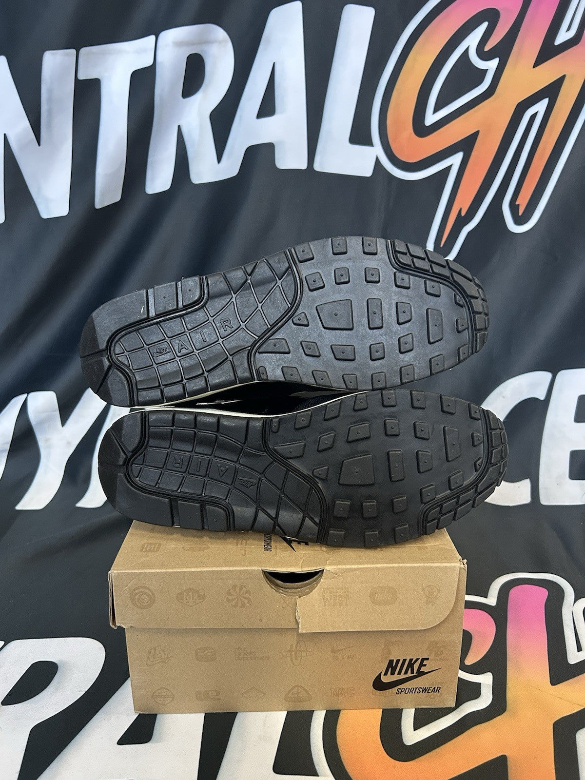 Size 10.5M / 12W - Nike Air Max 1 VT QS Black Patent