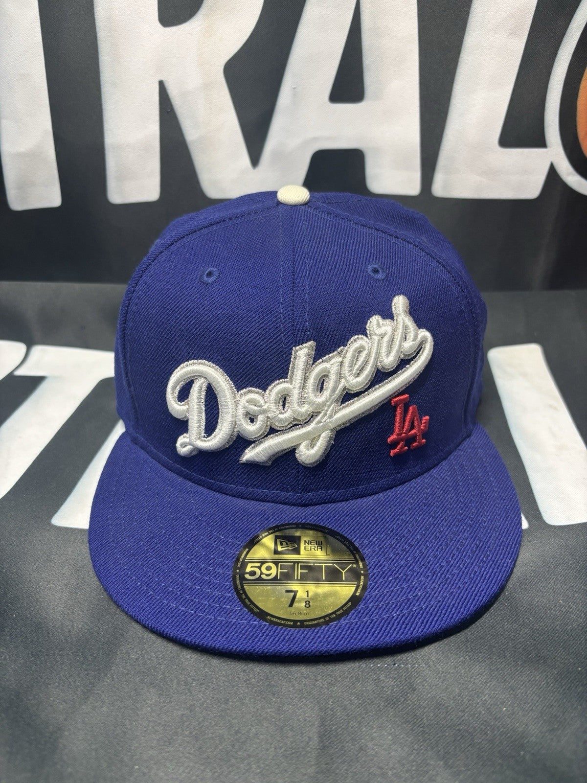 New Era MLB Los Angeles Dodgers Scripted Logo Fitted Hat