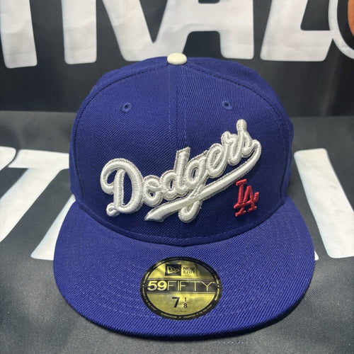 New Era MLB Los Angeles Dodgers Scripted Logo Fitted Hat