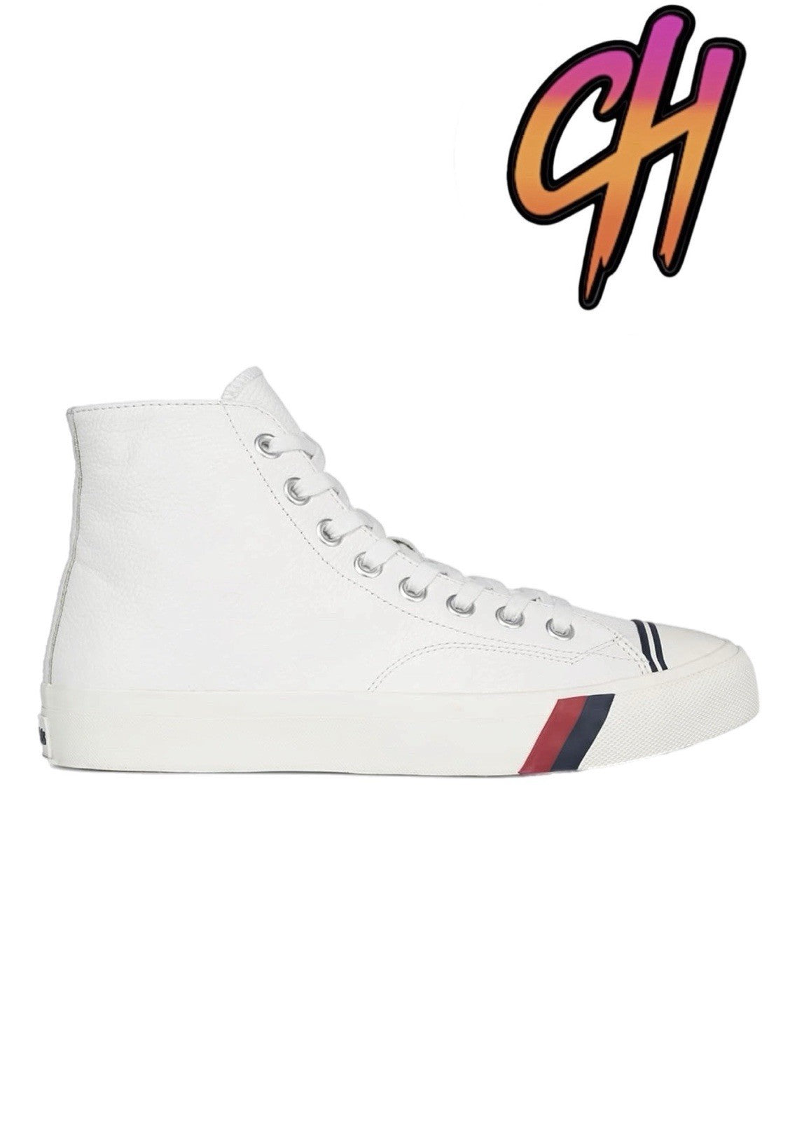 Pro-Keds Royal Hi Leather Lace Up White Sneaker