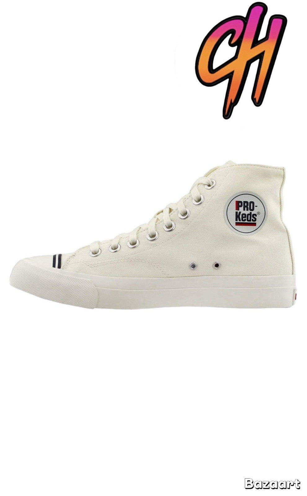 Pro-Keds Royal Hi Lace Up White Canvas Shoes Sneaker