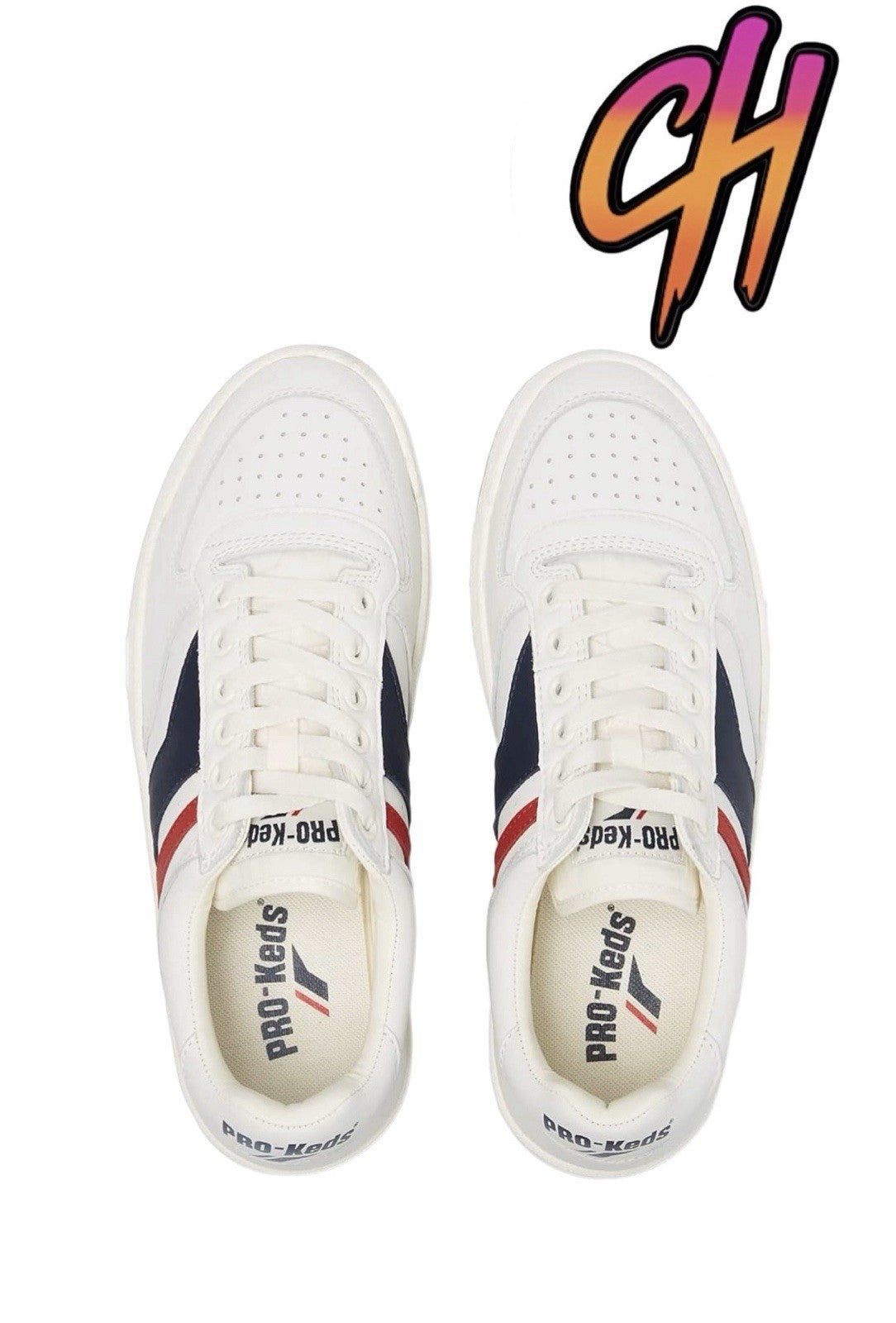 Pro-Keds Skyhawk Lo Leather White Blue Red Shoes Sneaker