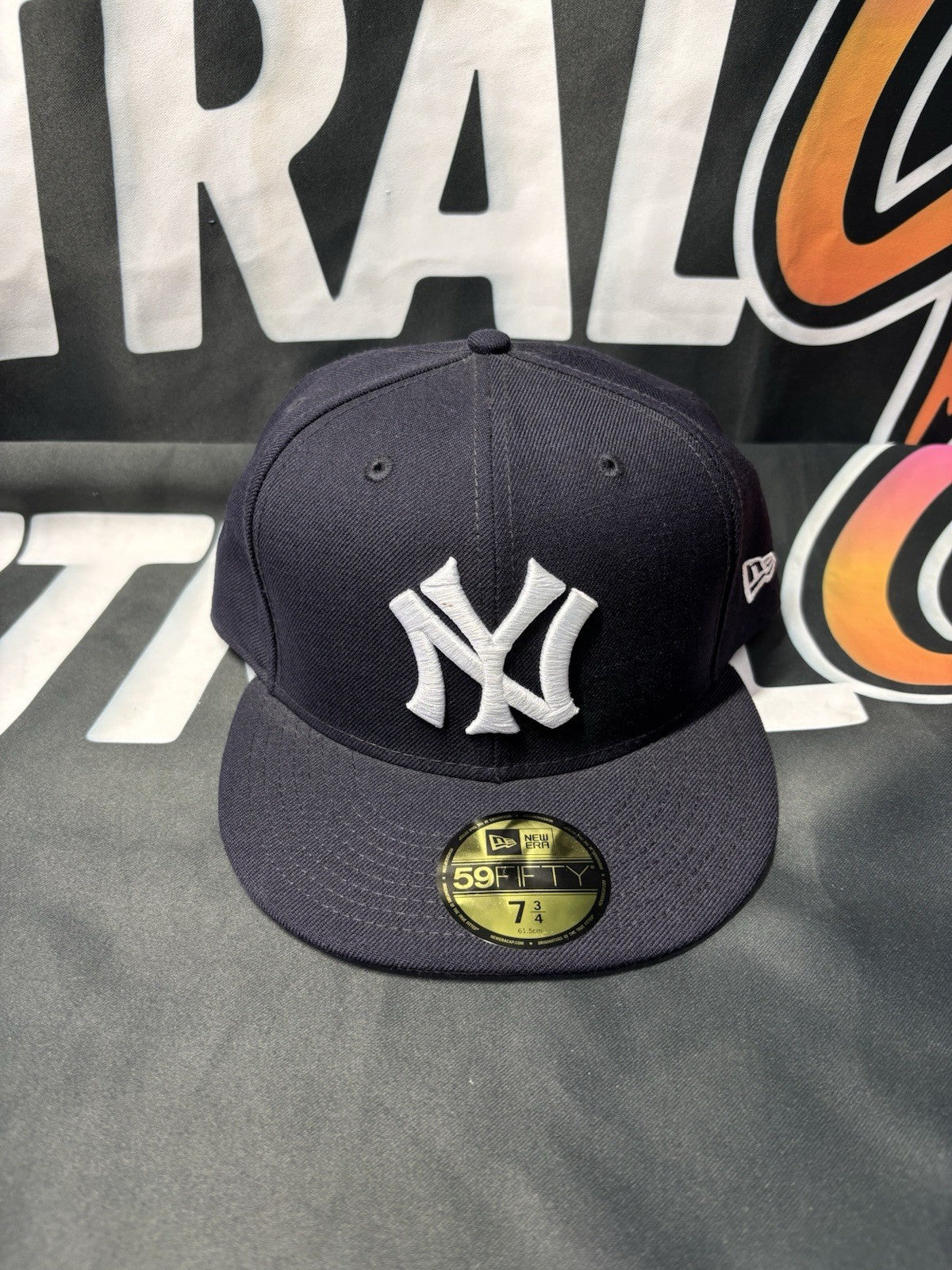 New Era MLB New York Yankees Coop Wool Fitted Hat Size 7 3/4