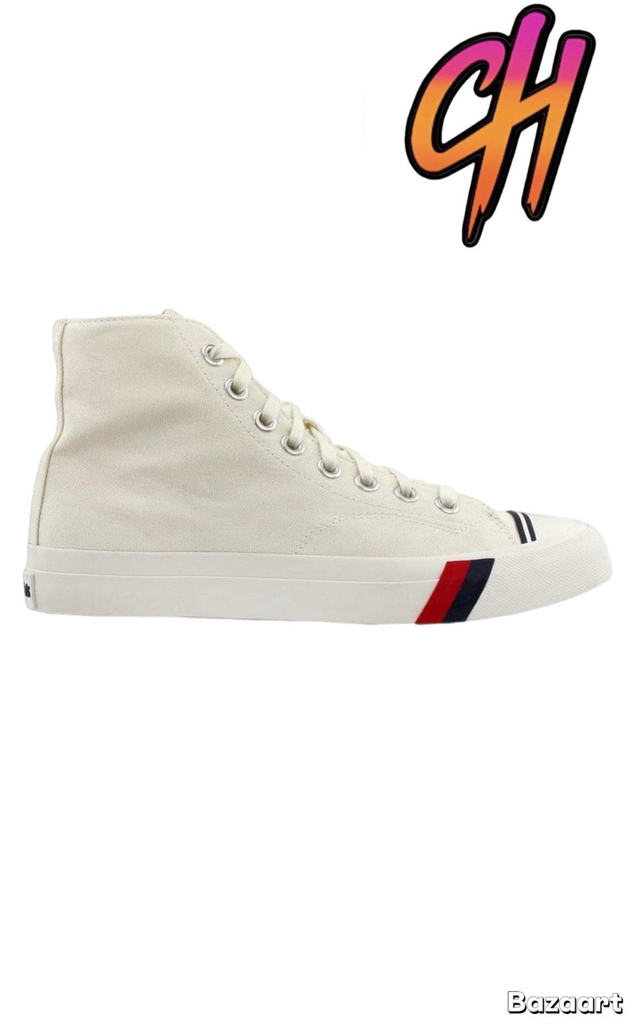 Pro-Keds Royal Hi Lace Up White Canvas Shoes Sneaker