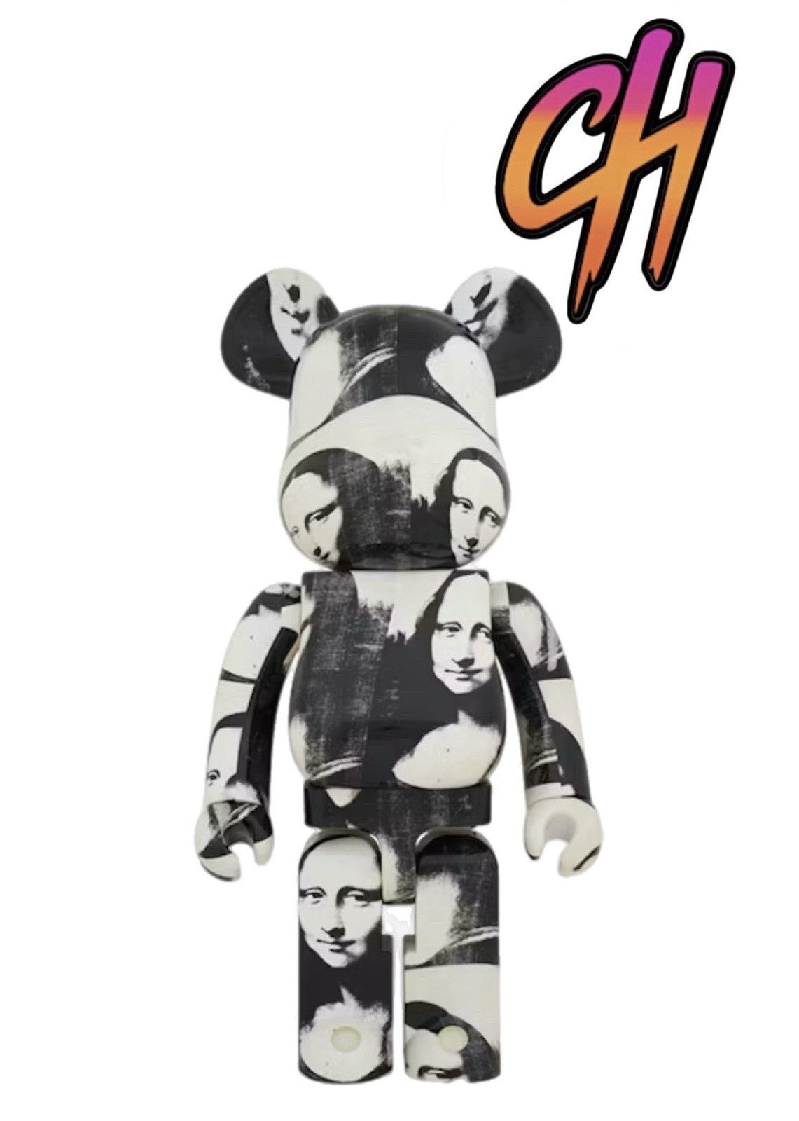 Bearbrick X Andy Warhol "Double Mona Lisa" 1000% White/Black