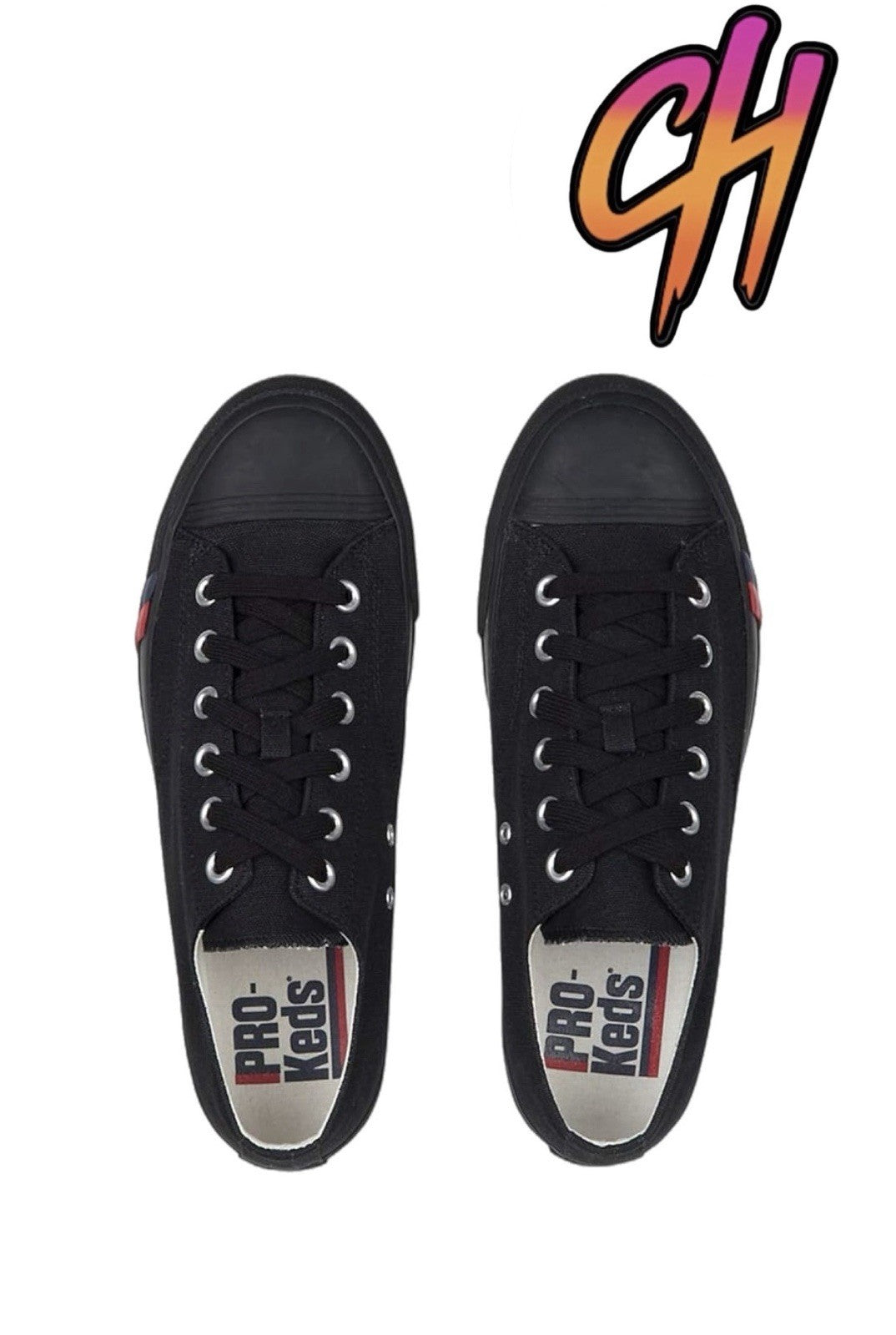 Pro-Keds Royal Lo Lace Up Black/Black Canvas Shoes Sneaker
