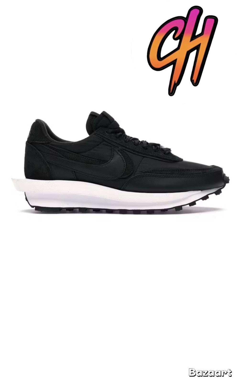 Size 7.5 - Nike sacai x LDWaffle Black Nylon