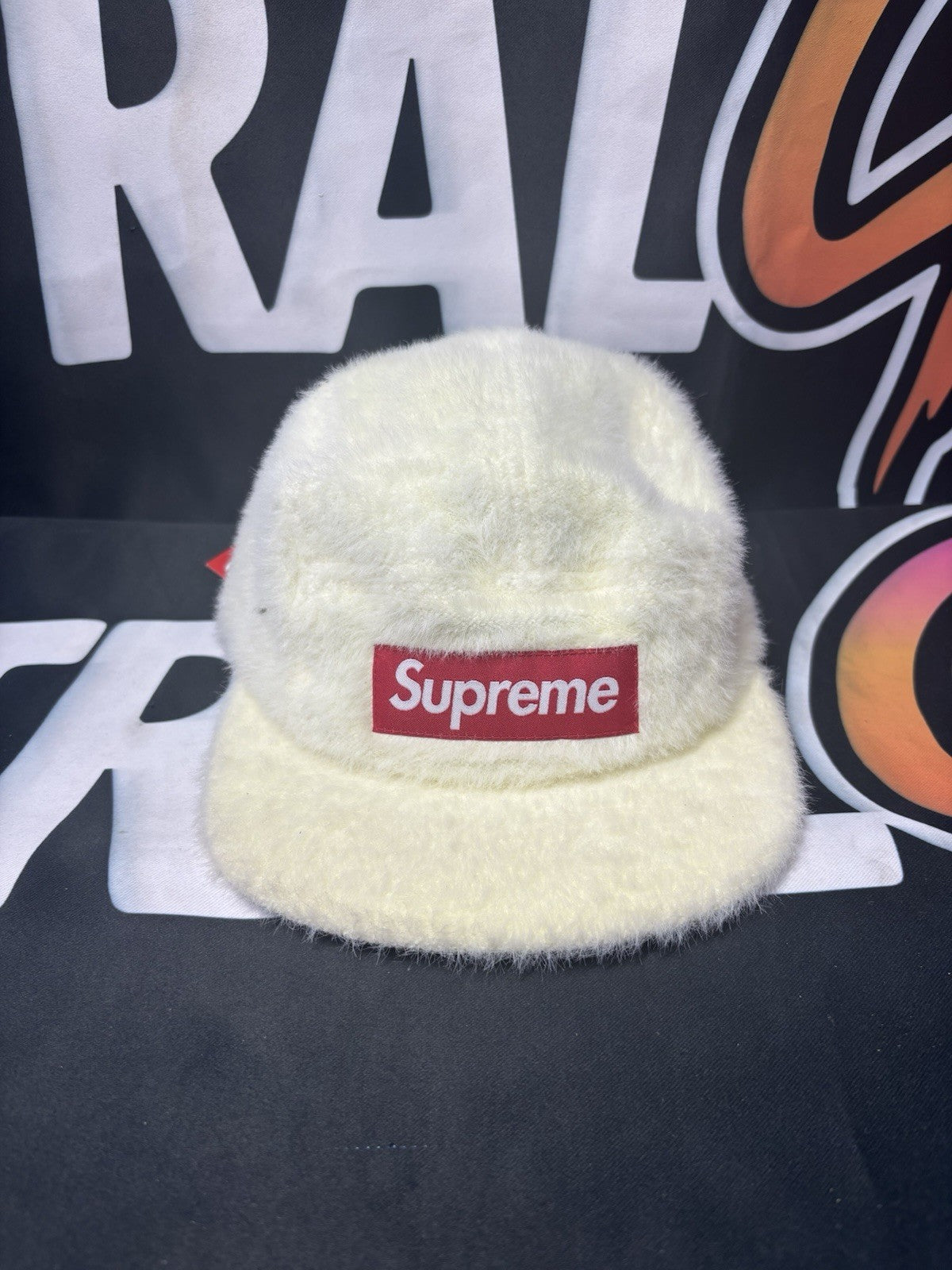 Supreme Fuzzy White Camp Cap Hat
