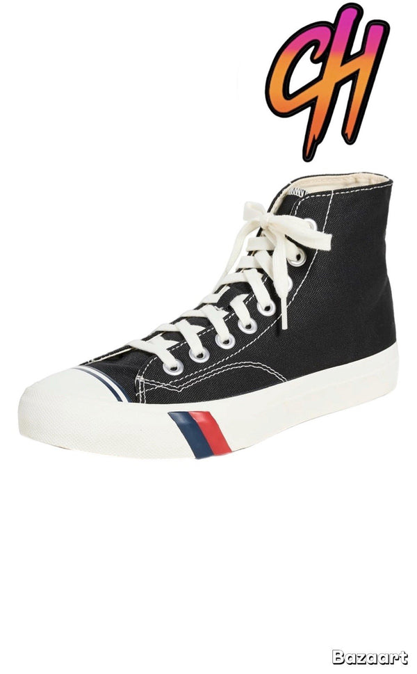 Pro-Keds Royal Hi Lace Up Black Canvas Shoes Sneaker
