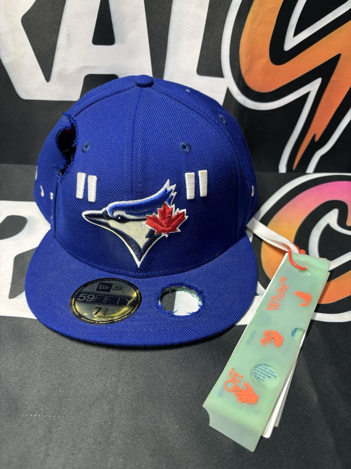 New Era MLB OFF-WHITE X Toronto Blue Jays Fitted Hat Size 7 3/4