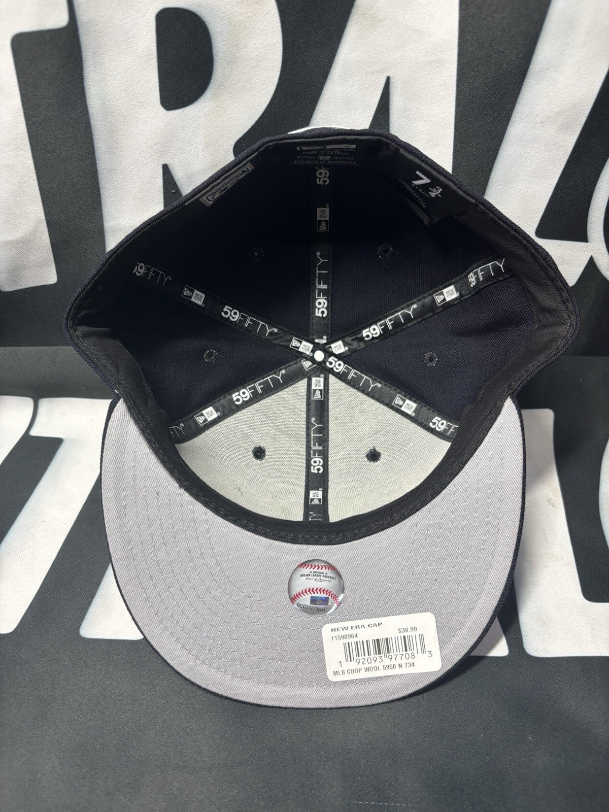 New Era MLB New York Yankees Coop Wool Fitted Hat Size 7 3/4