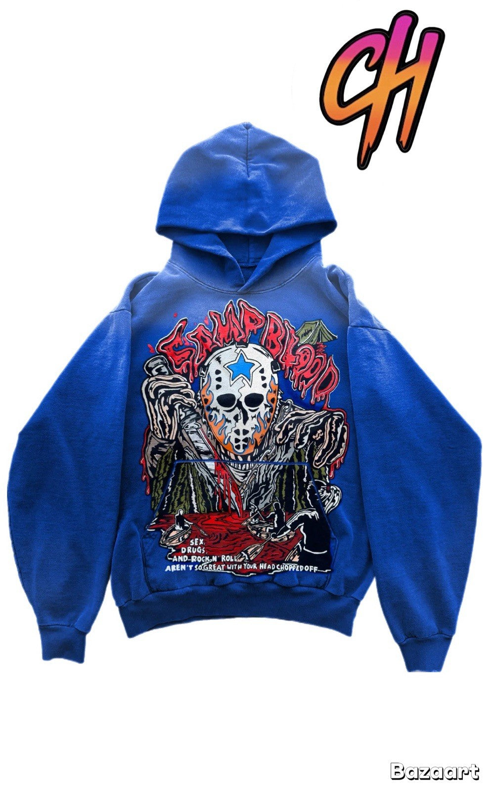 Warren Lotas ‘Camp Blood’ Hoodie Faded Cobalt Size XXL