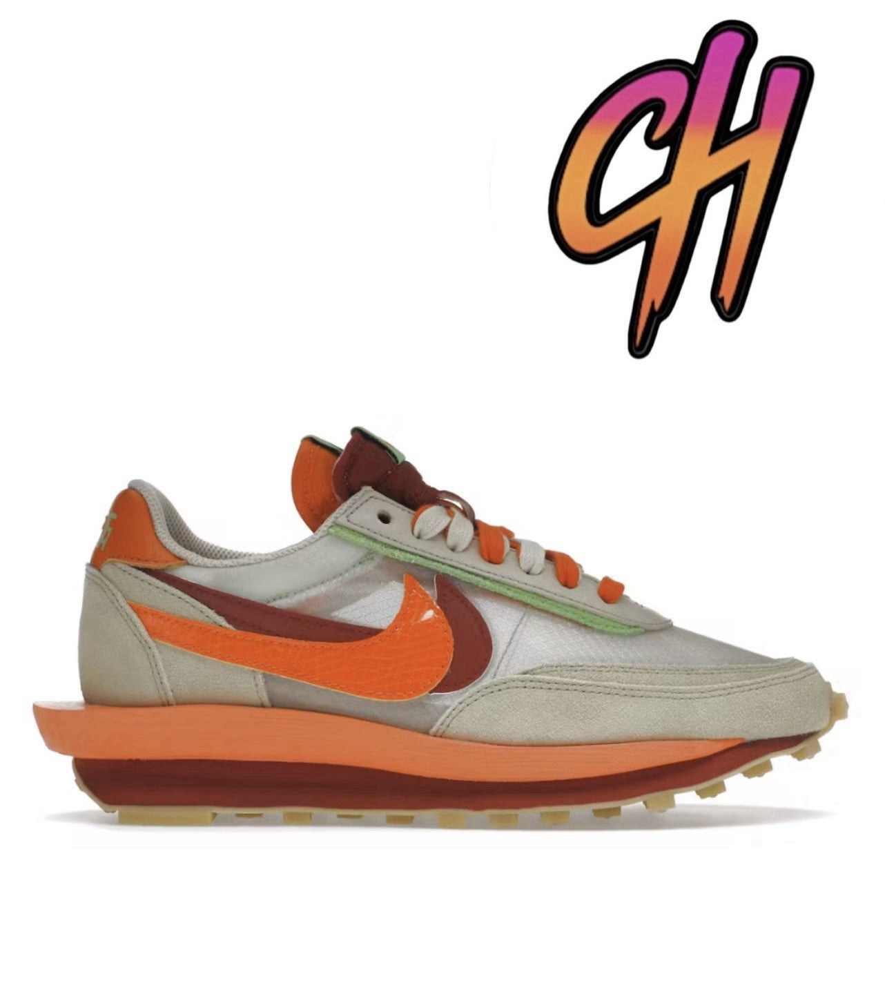 Size 11.5- Nike Sacai x Clot x LDWaffle Net Orange Blaze