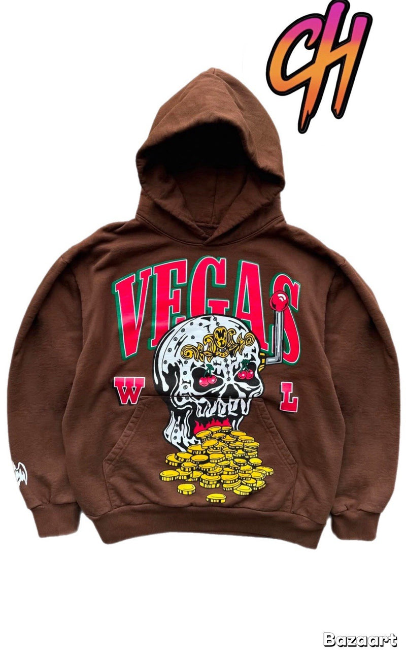 NEW Warren Lotas ‘Skull Slot’ Vegas Brown Pullover Hoodie Medium