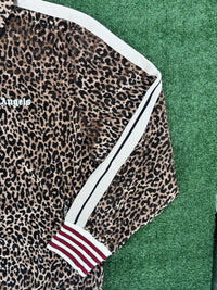 Palm Angels Leopard Print Quarter ZIp Track Sweatshirt Size XXL (MSRP: $810)