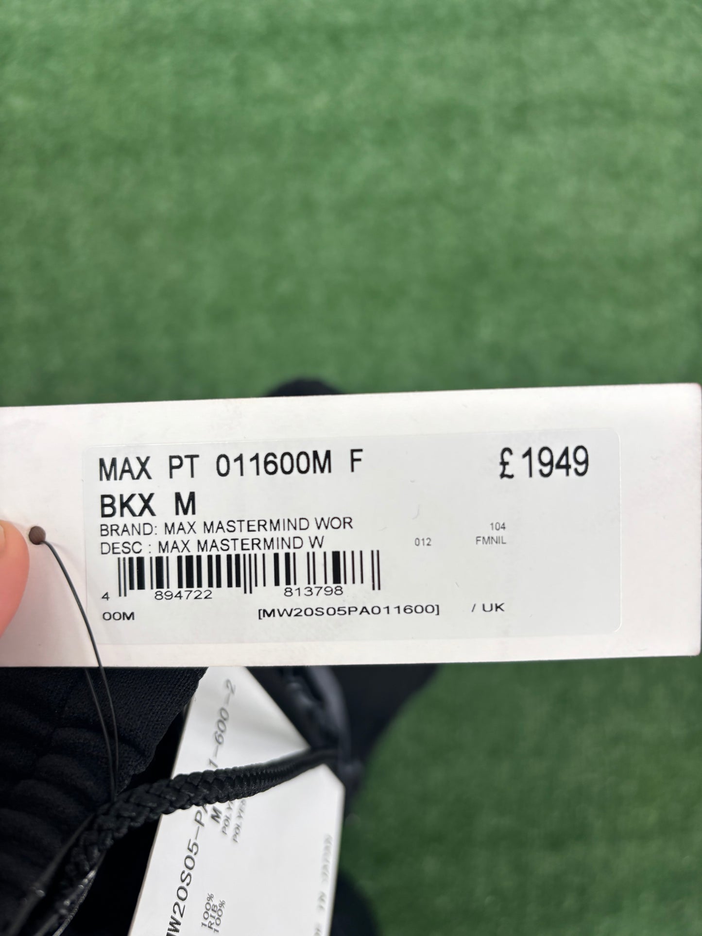 Mastermind World Ribbed Black Cargo Sweatpants Size Medium (MSRP: $1,149)