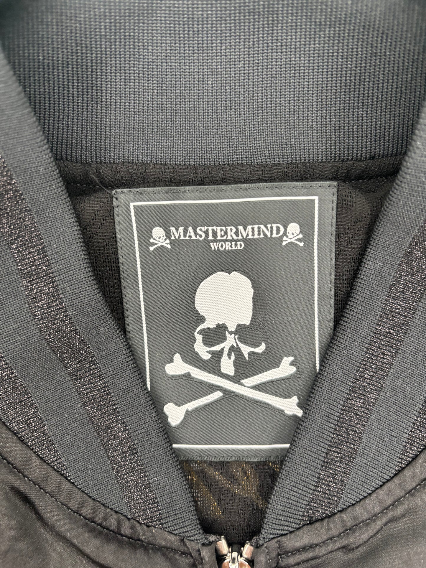 Mastermind World Black Silk Bomber Jacket Size Large (MSRP: $4,900)