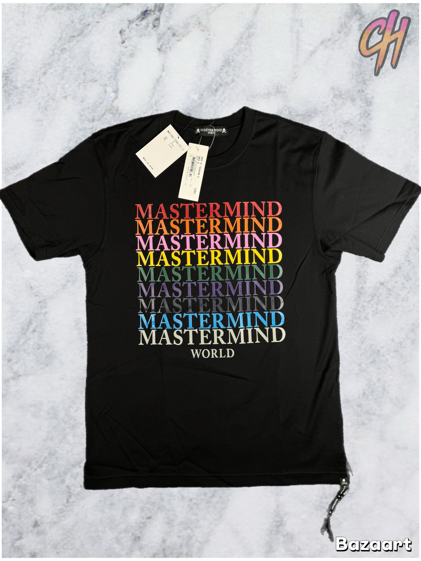 Mastermind Vs. Bape Multi-Logo Black S/S T-Shirt Size Small