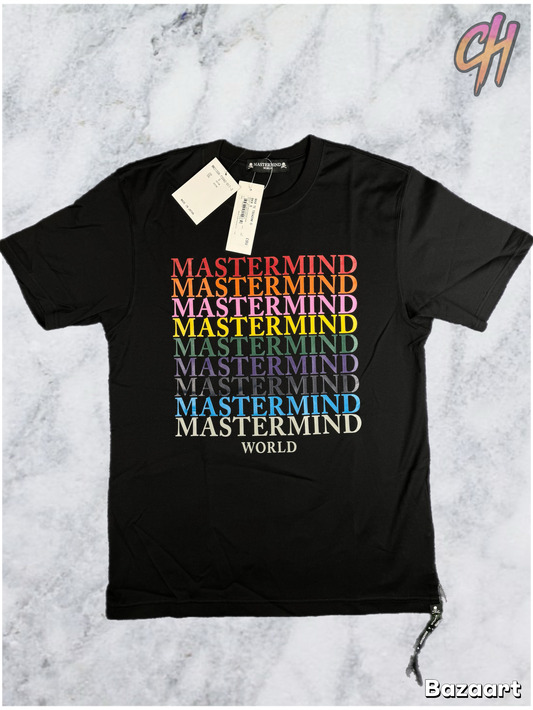 Mastermind Vs. Bape Multi-Logo Black S/S T-Shirt Size Small