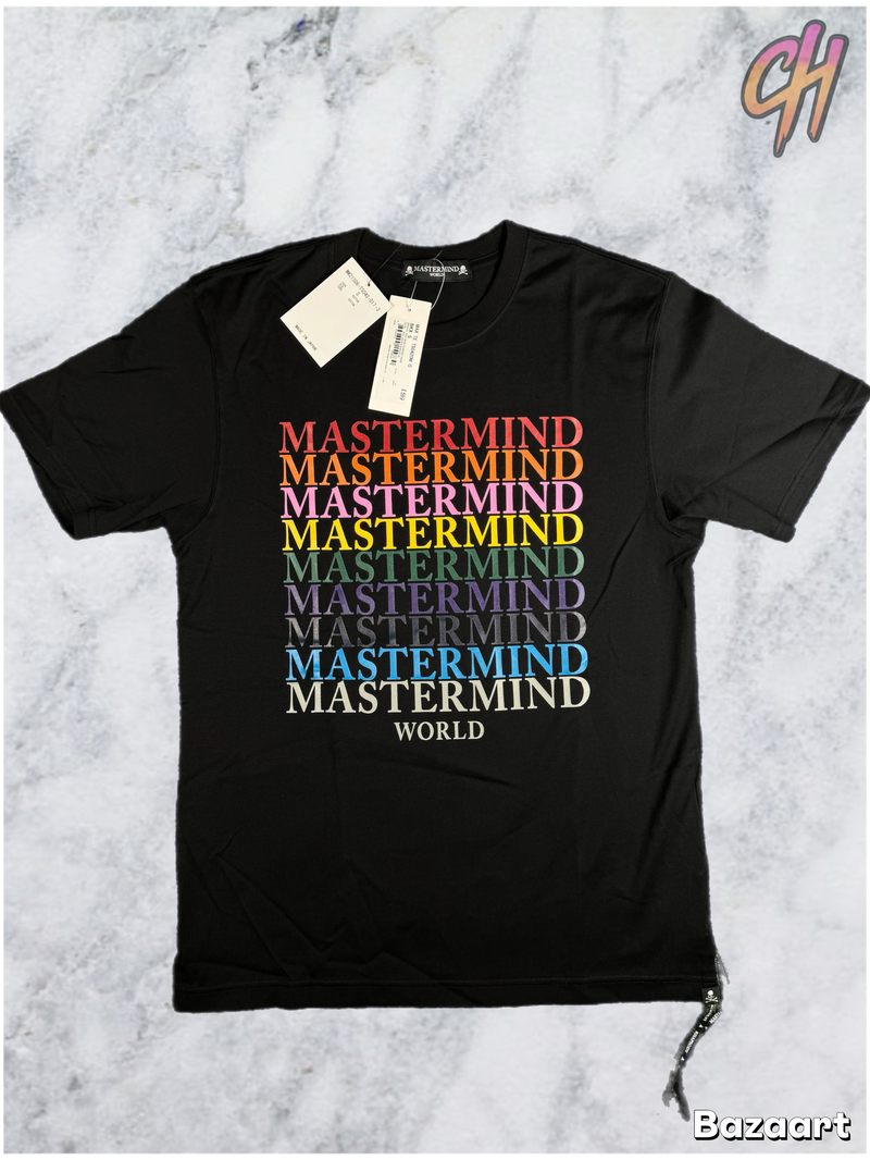 Mastermind Vs. Bape Multi-Logo Black S/S T-Shirt Size Small
