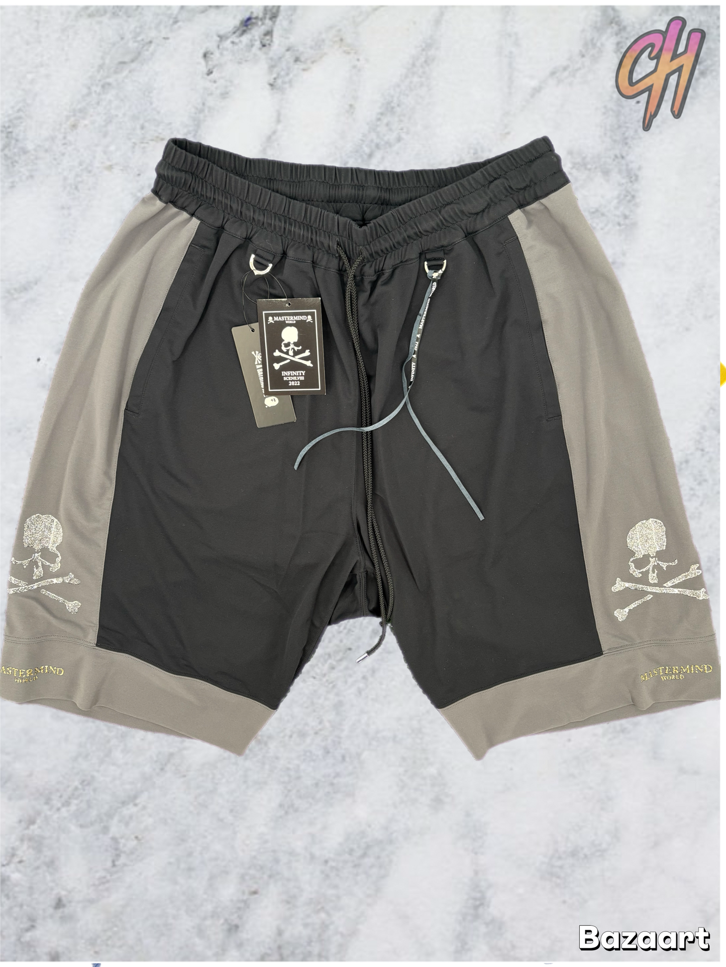 Mastermind 2 Color Basket Black Sweat Shorts Size Large (MSRP: $1,369)