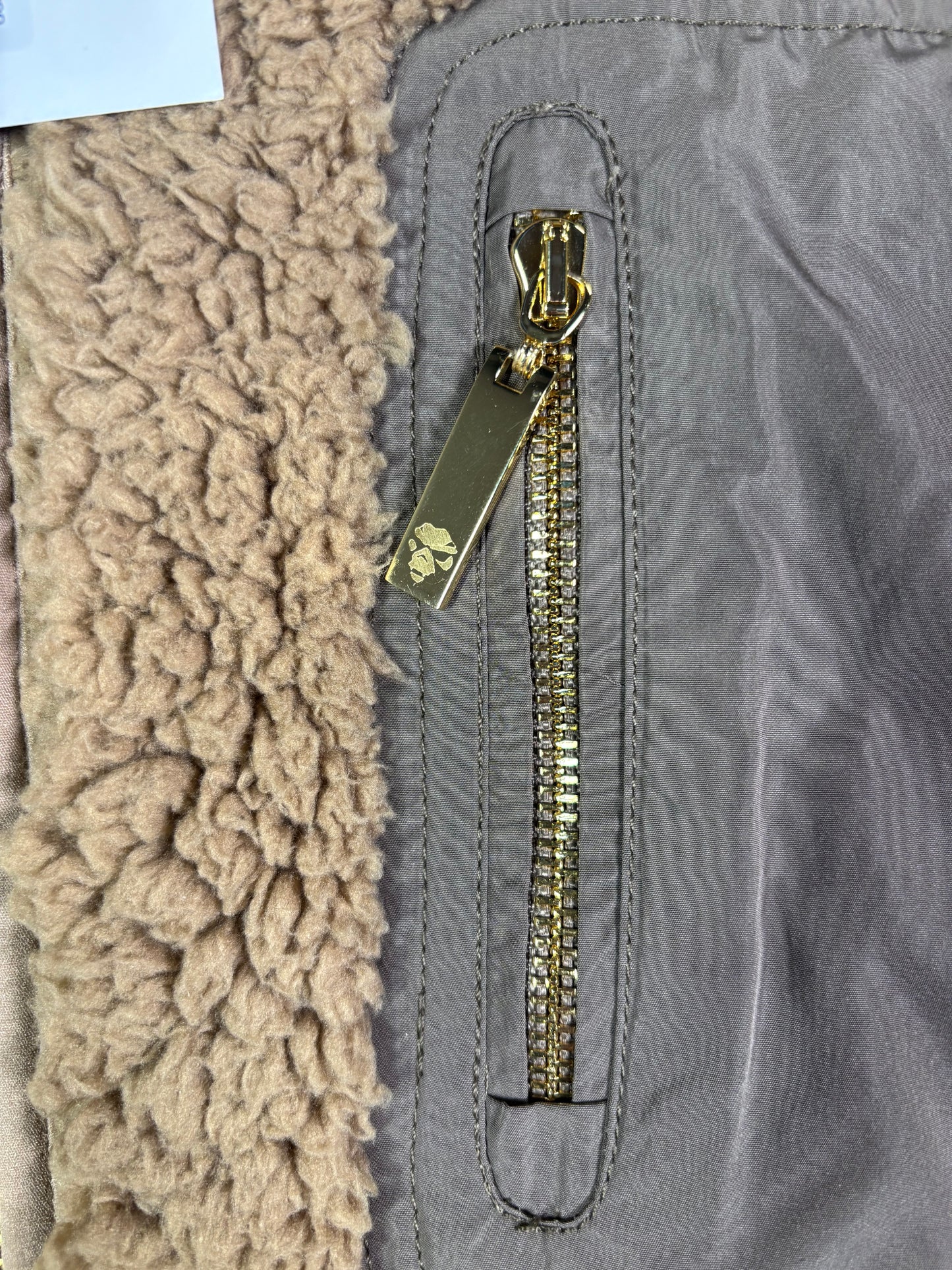 Bape Black Full-Zip Sherpa Beige Jacket Size Medium (MSRP: $480.00)